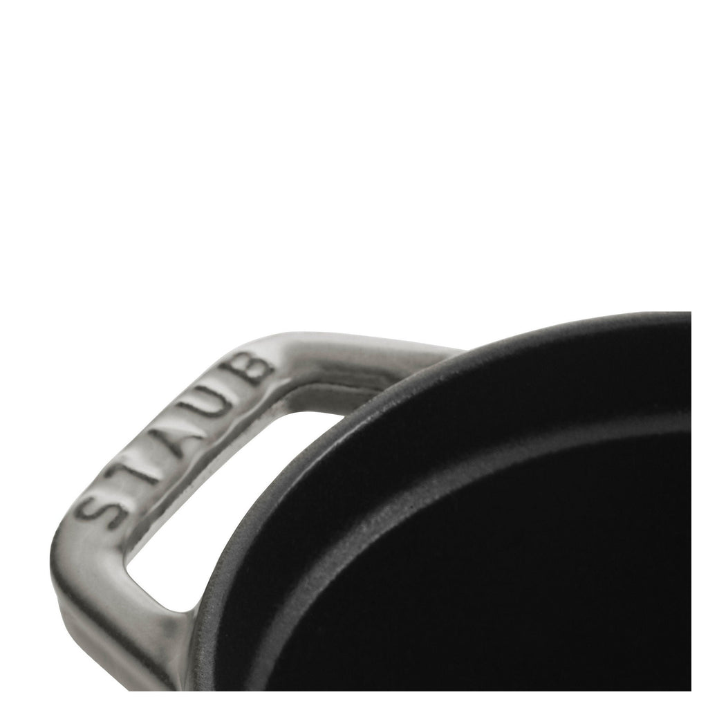 STAUB La Cocotte 1 L Cast Iron Oval Cocotte Pig Lid, Graphite-Grey-3