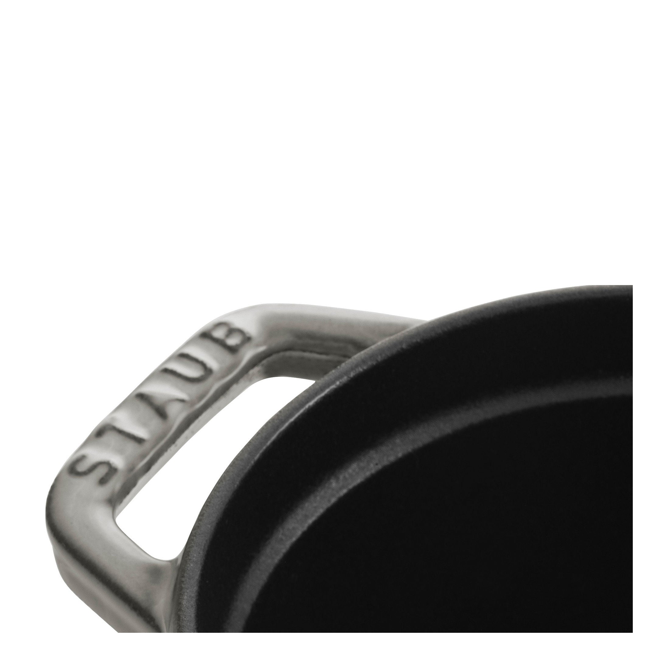 STAUB La Cocotte 1 L Cast Iron Oval Cocotte Pig Lid, Graphite-Grey-3