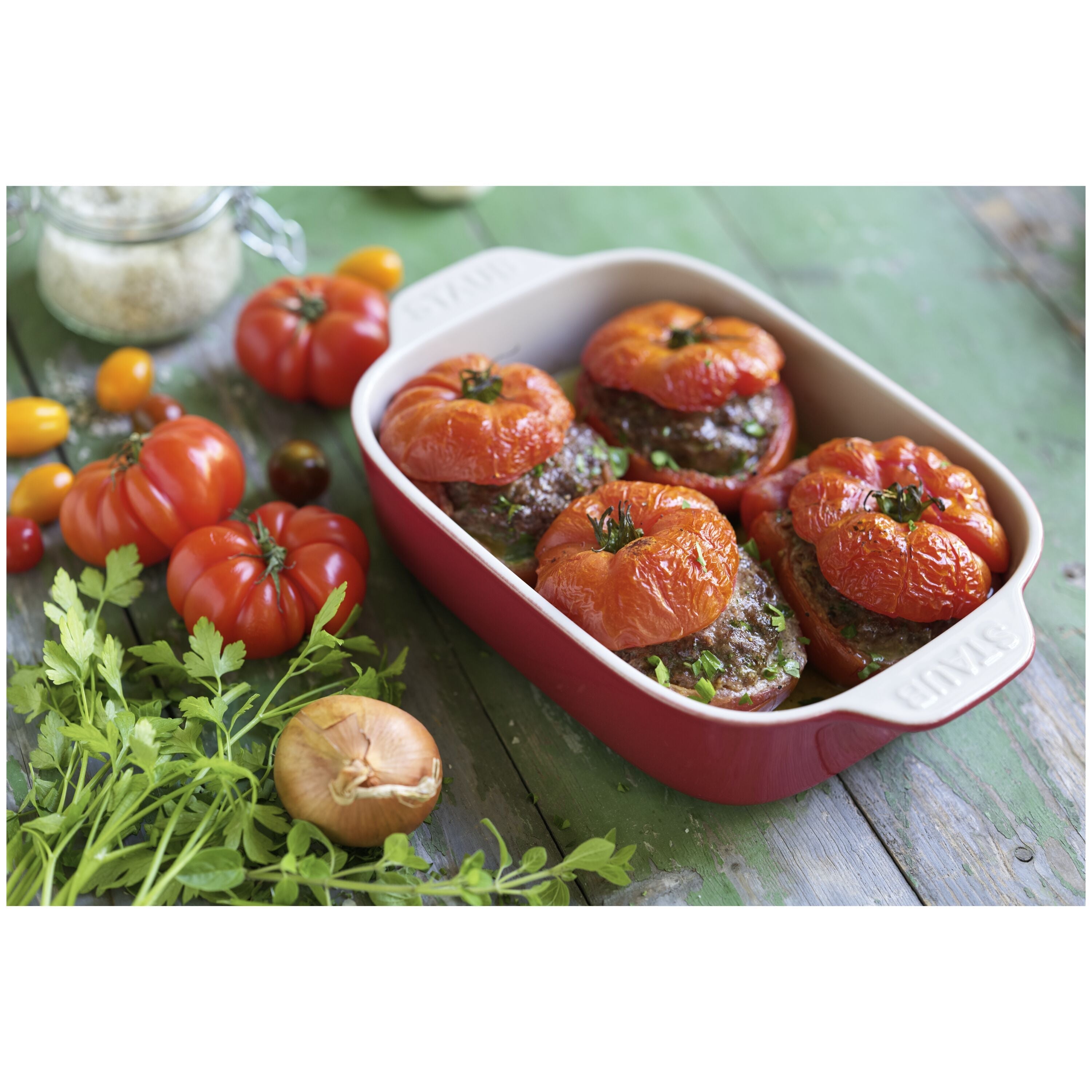 STAUB Ceramique 710 ml Ceramic Rectangular Oven Dish, Cherry-2