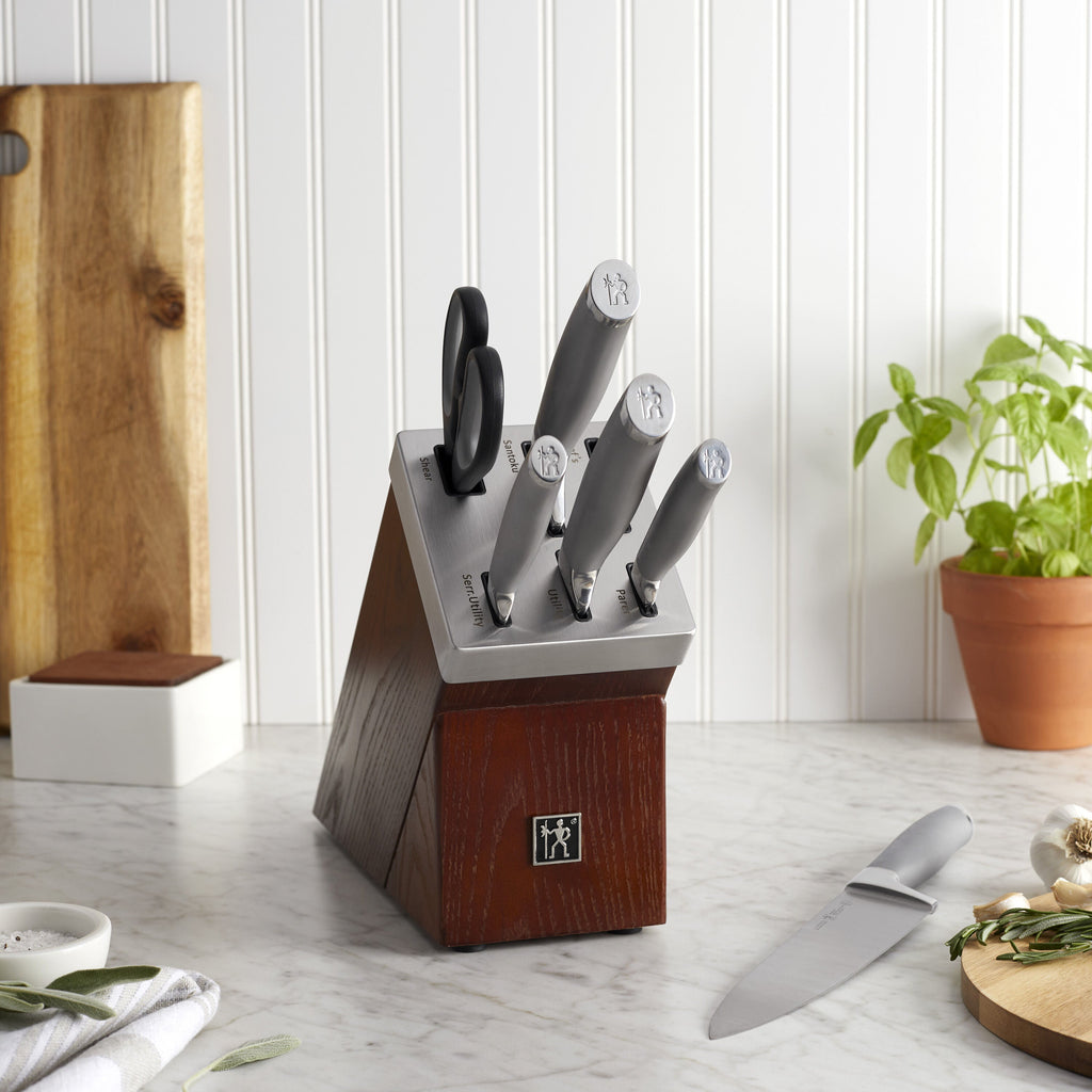HENCKELS Modernist 7 Piece, Knife Block Set, Brown-2