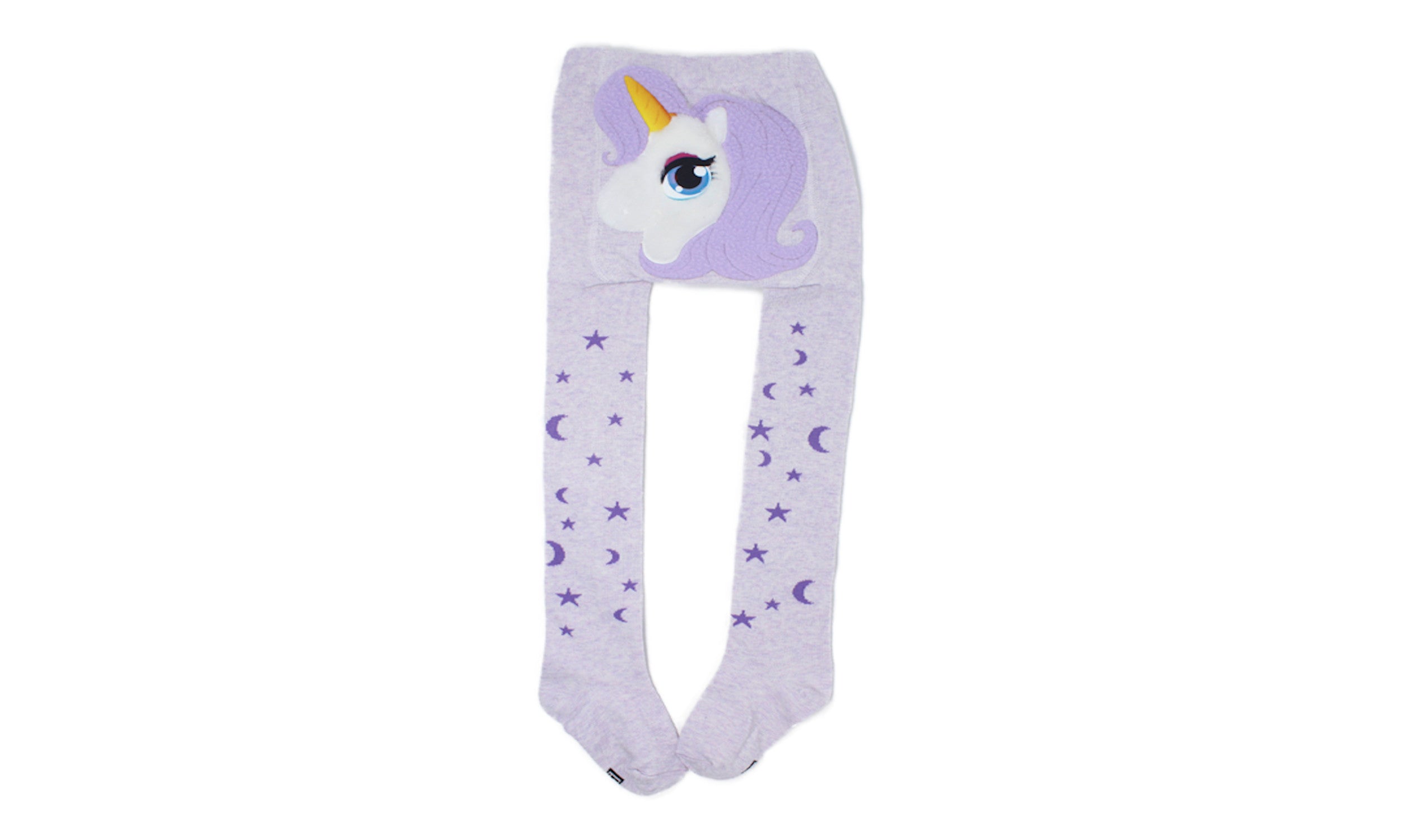Collant 4D Licorne Gris Bleu Lilas en Coton Écologique-1
