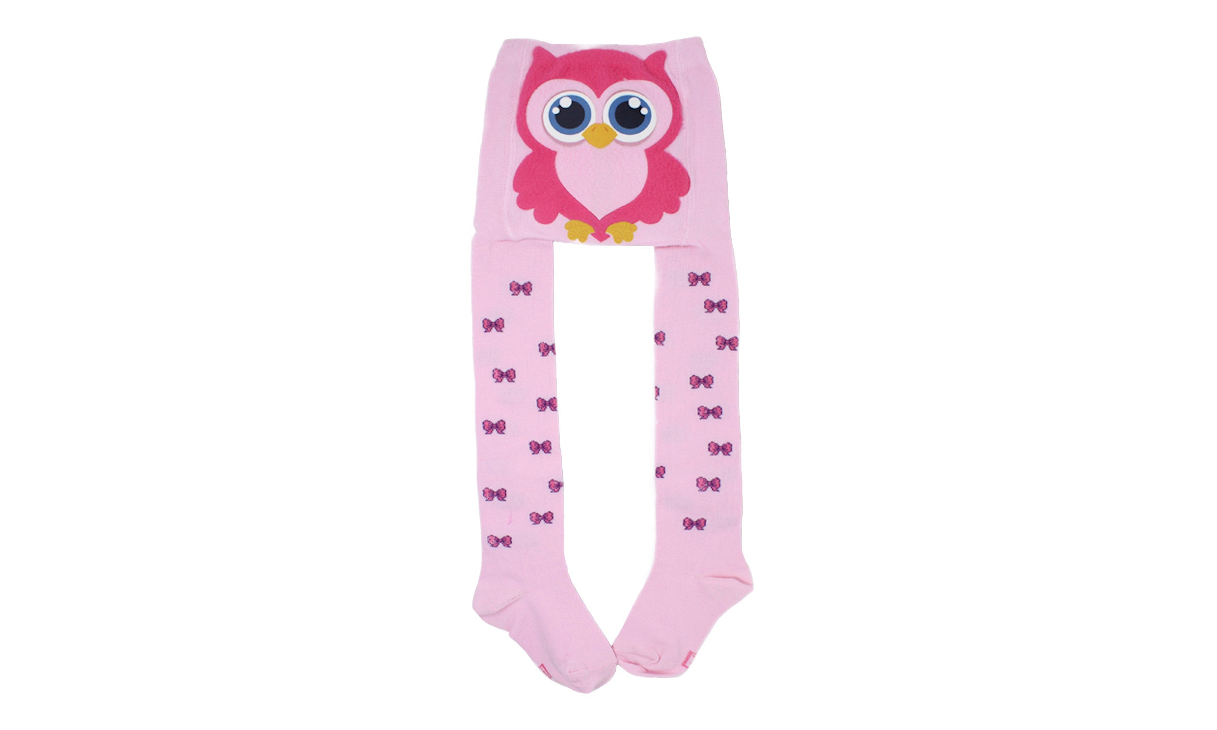 Collant 4D Hibou Rose en Coton Écologique-1