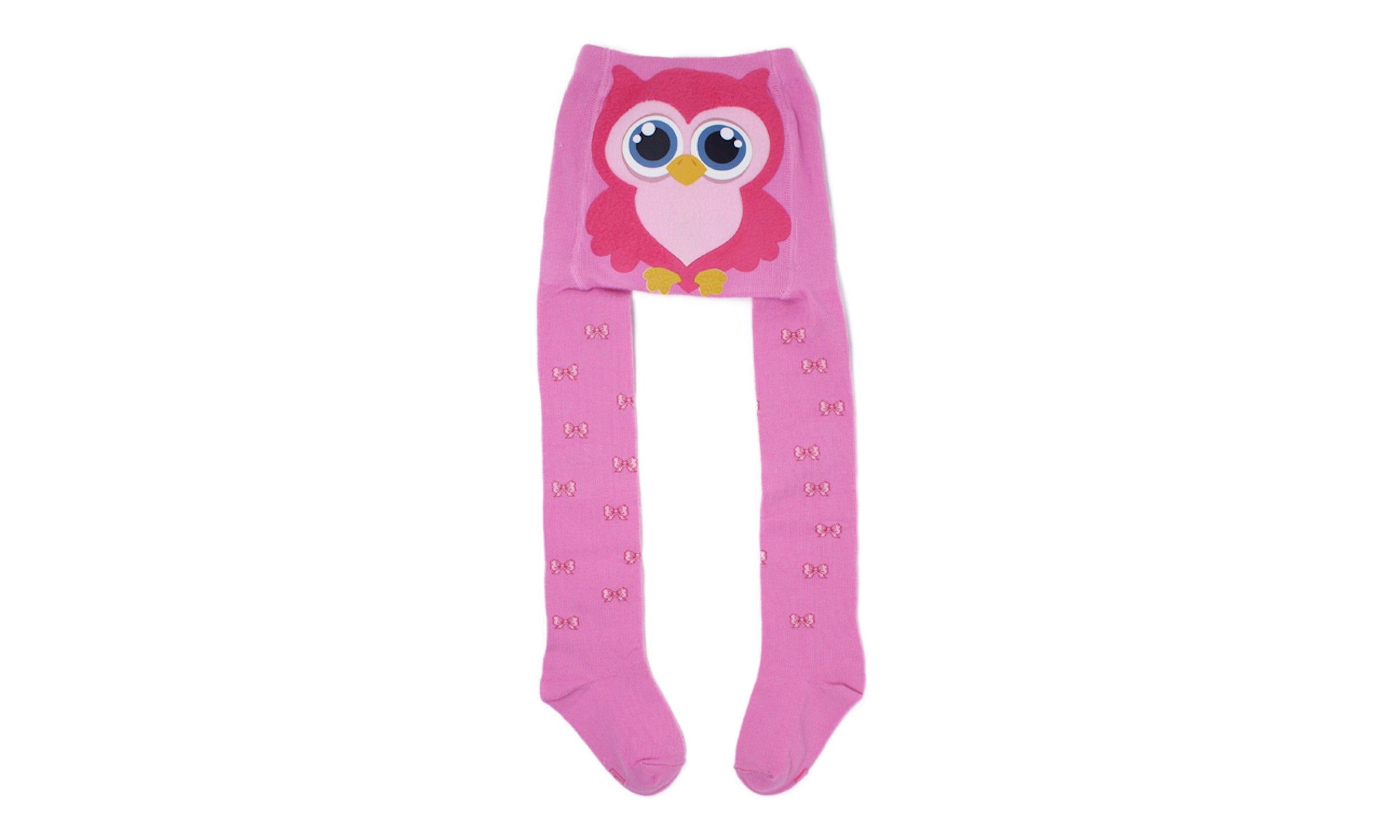 Collant 4D Hibou Rose en Coton Écologique-0