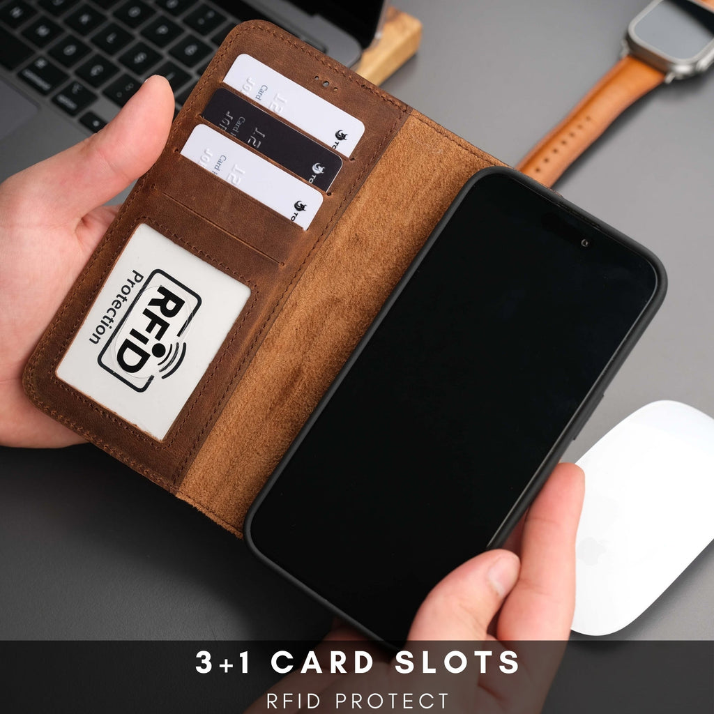 Casper Leather iPhone 15 Pro Max Wallet Case | Detachable MagSafe Compatible RFID Protection-3