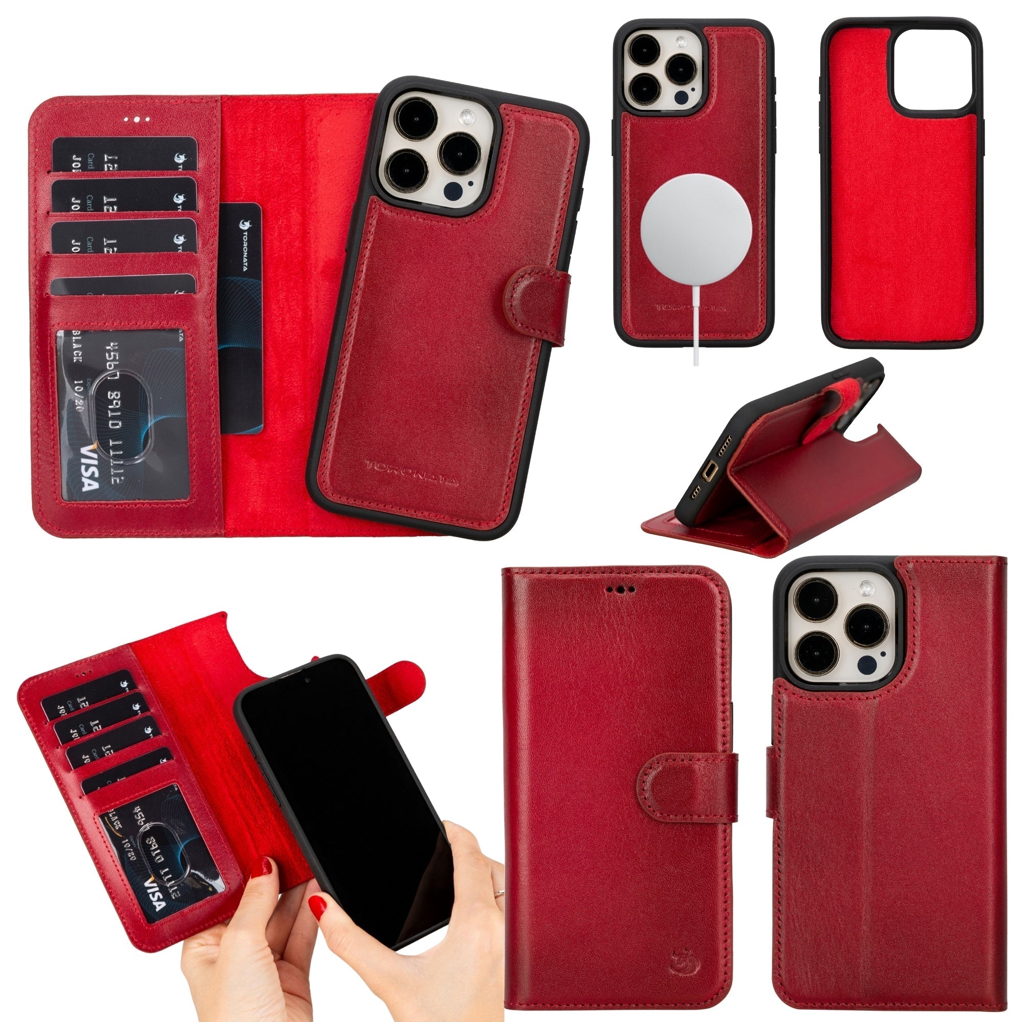 Casper Leather iPhone 15 Pro Max Wallet Case | Detachable MagSafe Compatible RFID Protection-9