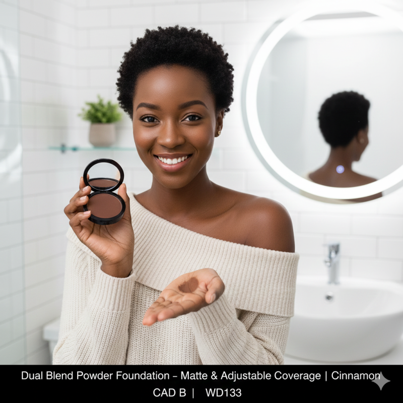 Dual Blend Powder Foundation – Matte & Adjustable Coverage | Cinnamon | CAD B | WD133