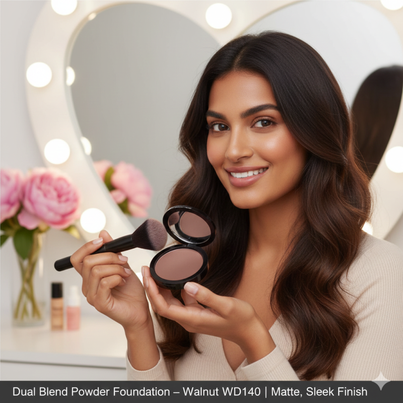 Dual Blend Powder Foundation – Walnut WD140 | Matte, Sleek Finish