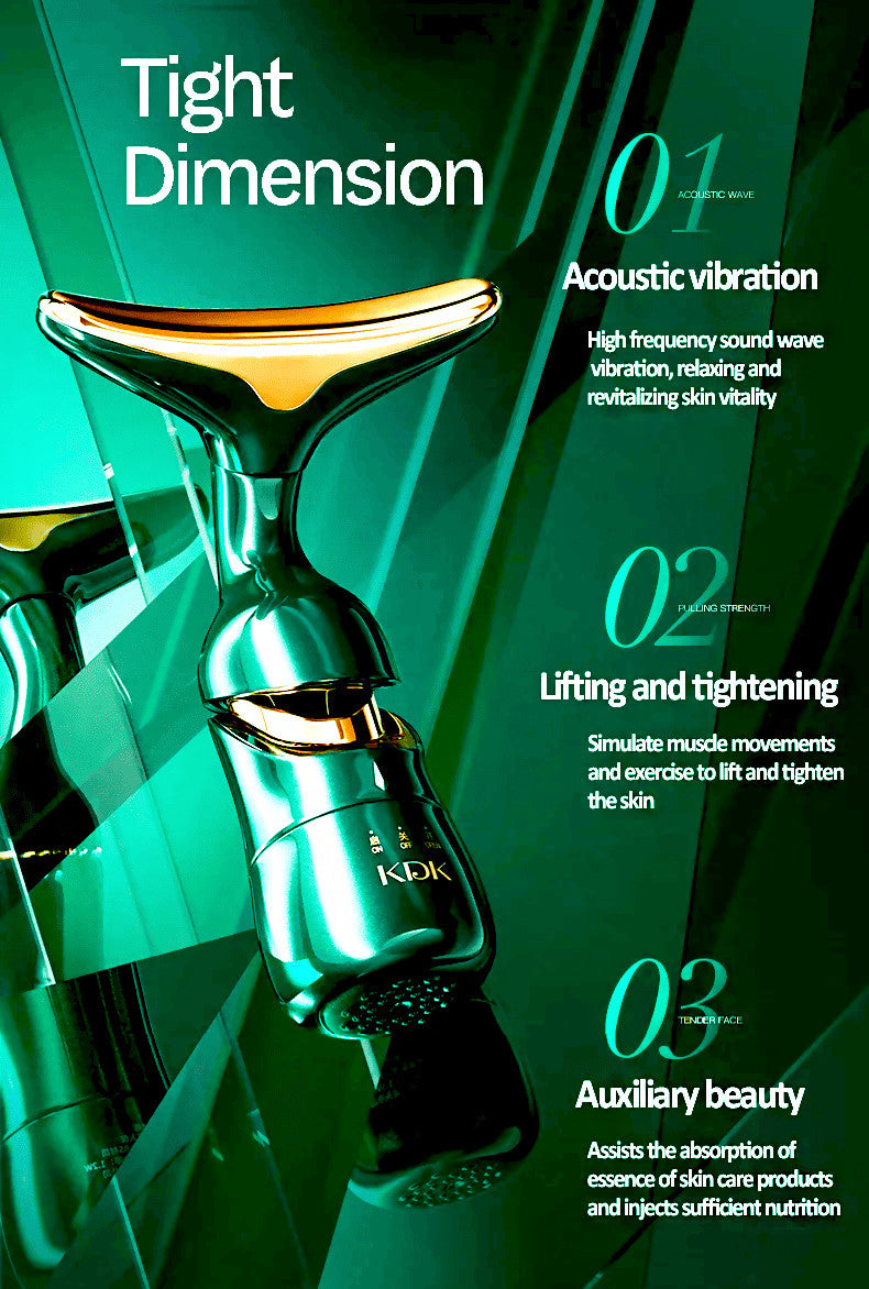 DELPHY - Triple Head Facial Massager - High Vibration Lifting-2